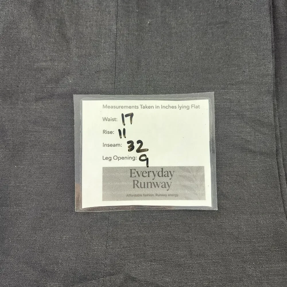 Anne Klein Black Linen Pants Wide Leg size 10